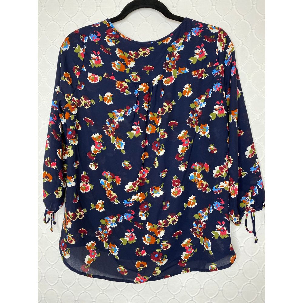 NWT Pleione Floral Tie Sleeve Blouse Size Small - Picture 2 of 4